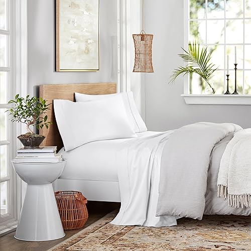 Miniatura 2 de Purity Home Juego de sábanas de 4 piezas, 100 % algodón, 400 hilos, resistentes a las arrugas, satén suave de calidad hotelera con bolsillo profundo