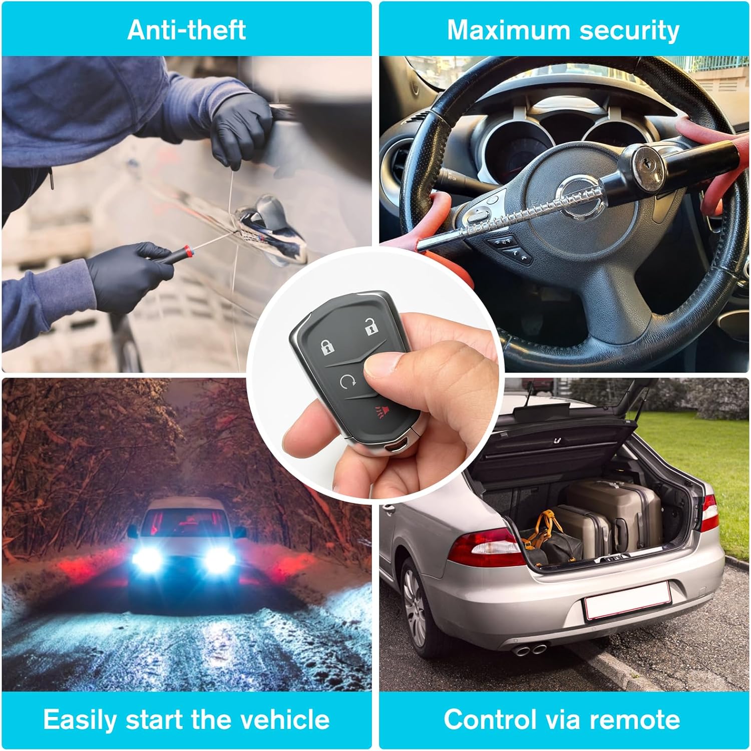 Car Key Fob Keyless Entry Remote 433MHz 13598516 / 13510245 / HYQ2EB for Cadillac XT5 2018-2019 for Cadillac XT4 2019 | 5 Buttons - Image 3