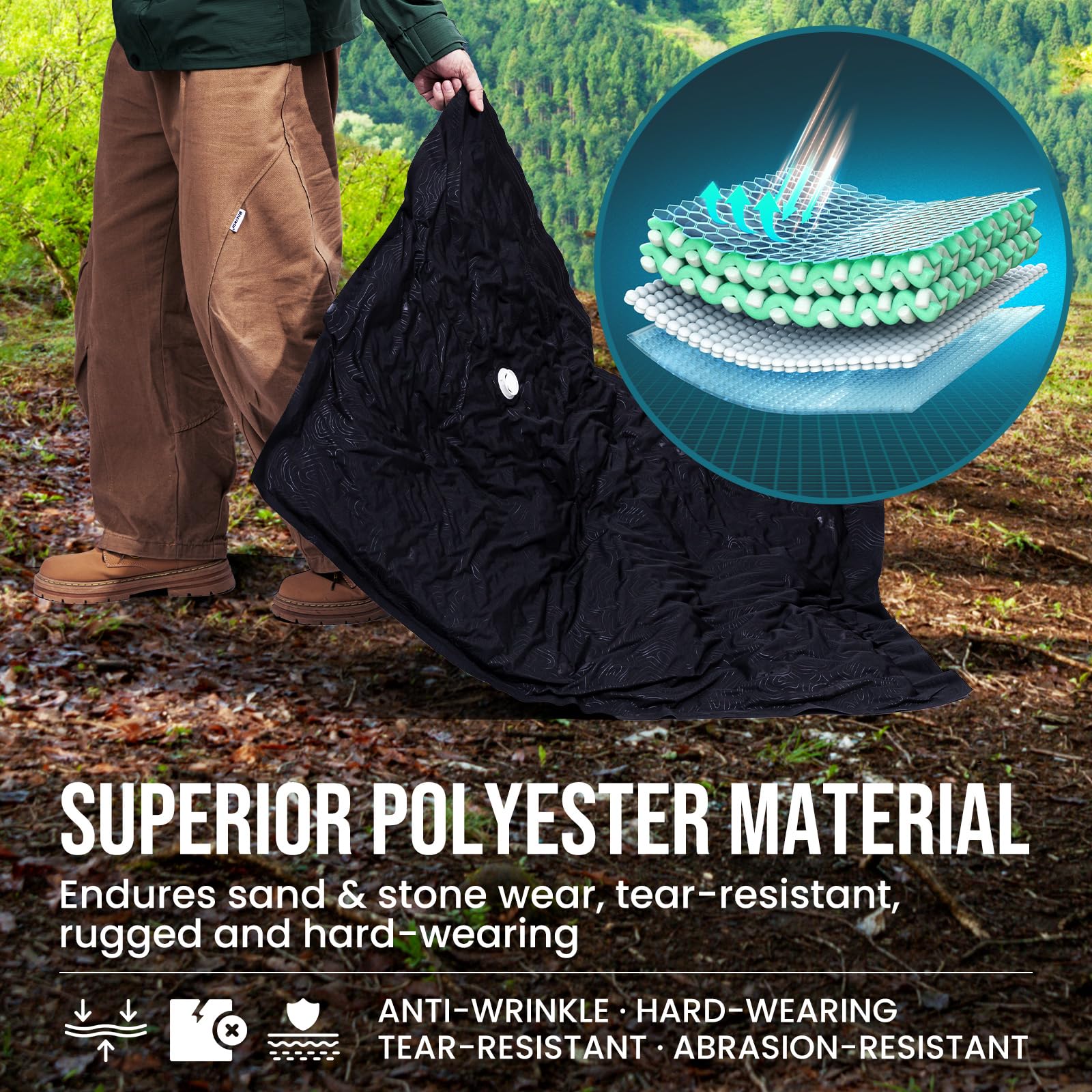 TAILI Bolsas de vacío para exteriores, 5 unidades jumbo, 100 x 74 cm | A prueba de desgarros e impermeables, reutilizables, ideales para viajes, ropa y camping, resistentes