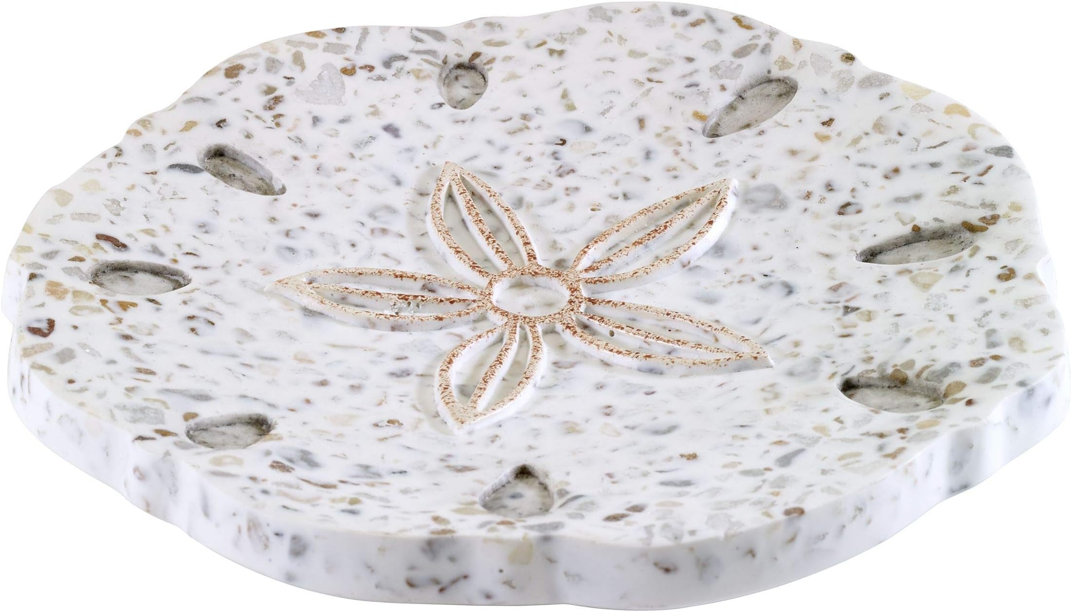 Avanti Linens - Soap Dish, Countertop Bathroom Accessories, Sea Inspired Home Decor (Coastal Terrazo)