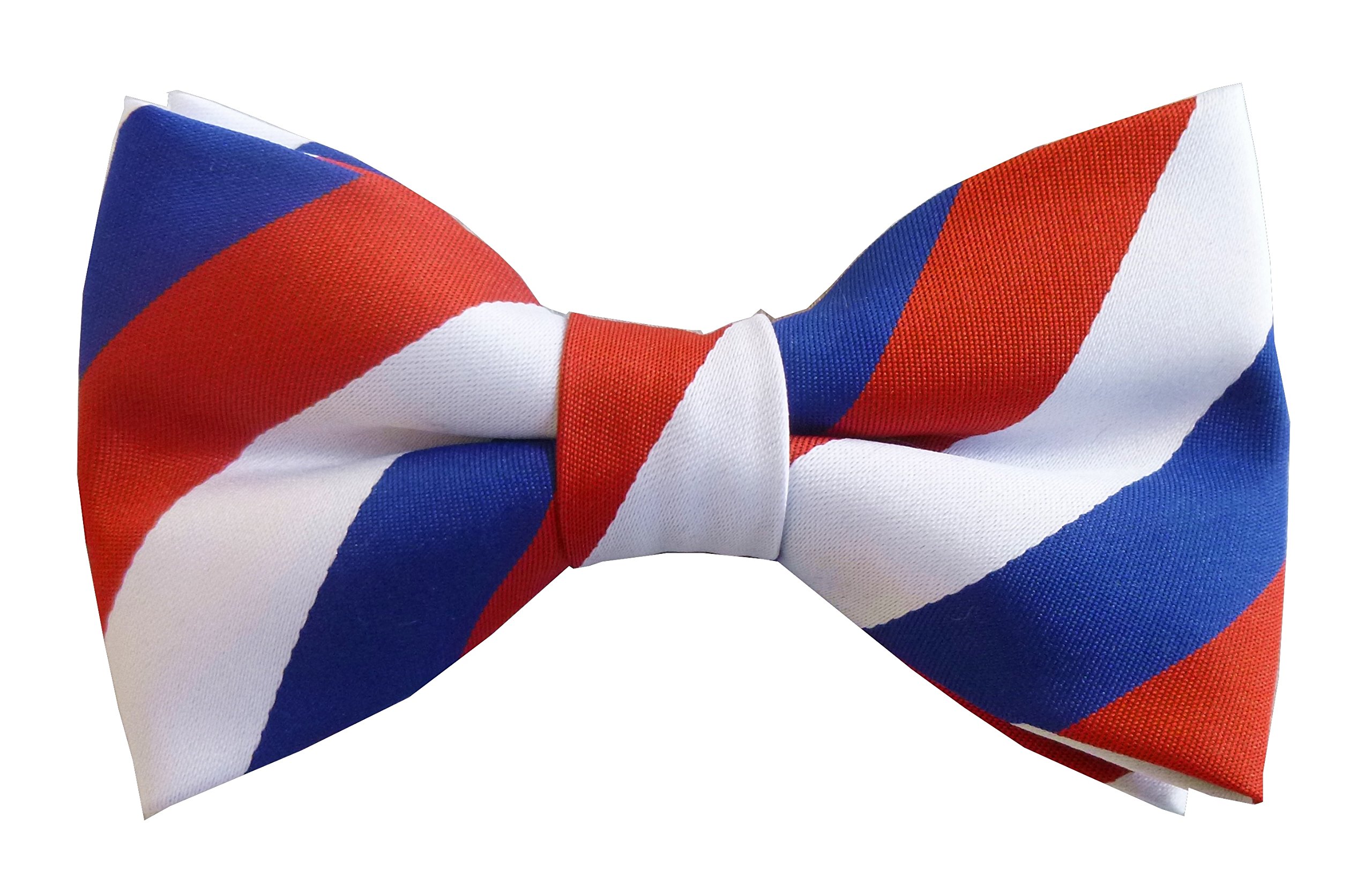 American USA Flag Striped Bow Tie - Red, White & Blue