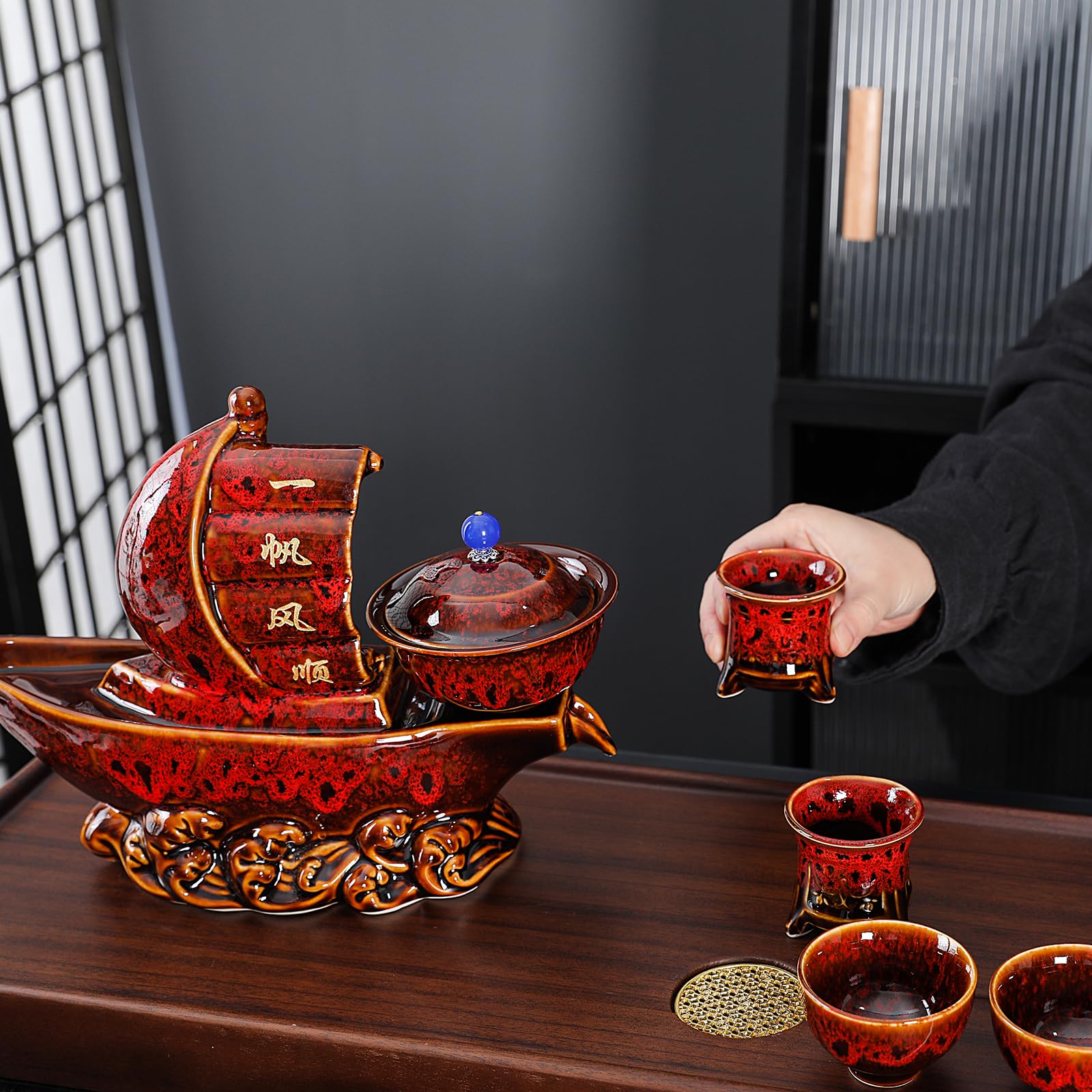 Amazon.com | fanquare Porcelain Gongfu Tea Set for 6, Safe