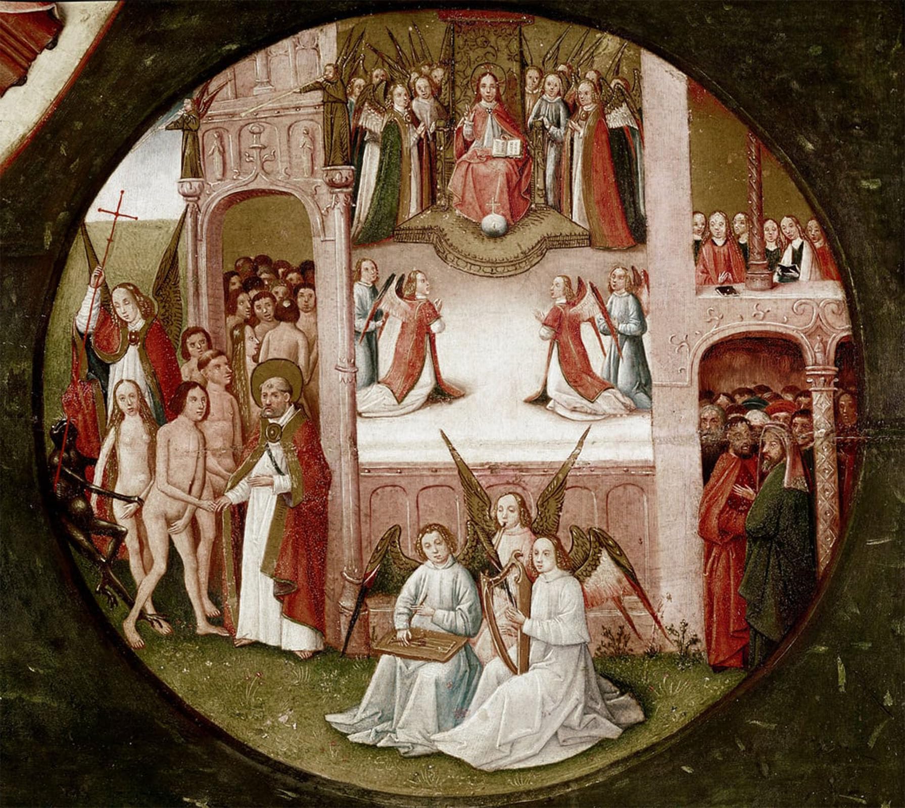 Serendipitp No Frame Abstract Painting Mural Print Picture Wall Decor Painting Detail From The Table Of The Four Last Things By Hieronymus Boske Vintage Wall Artwork For Home Decor 60X90cm