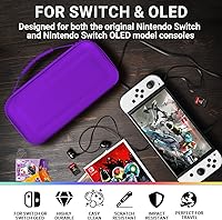 Vista 3 de Orzly Funda de transporte para Nintendo Switch OLED y Switch Consola Funda protectora rígida portátil de viaje para consola Nintendo Switch
