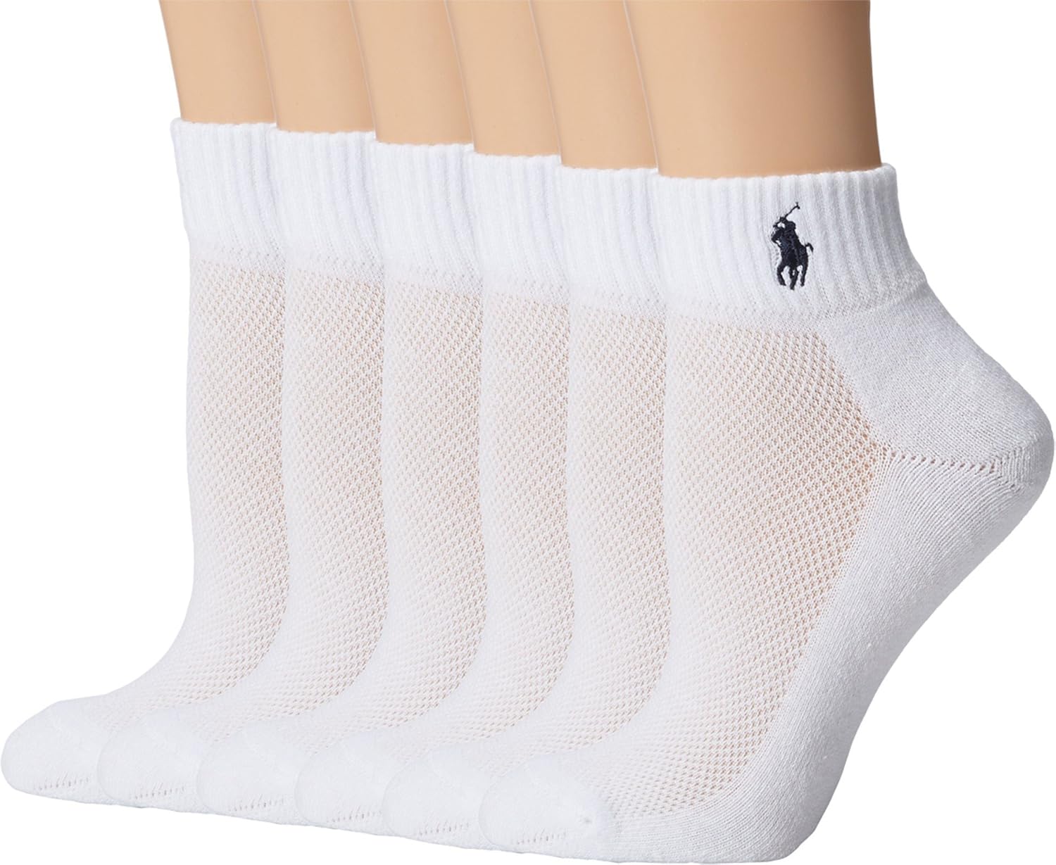 Ralph Lauren Ankle Sport Socks 6-Pack, One Size, White