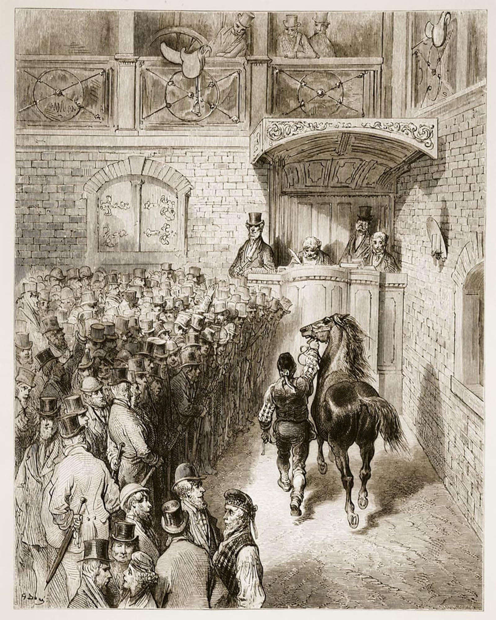 ARTXLXXBN Famous Painting Art Wall Decor Abstract Art Picture At Tattersall's by Gustave Dore Animal Pictures for Home Decor 60x90cm