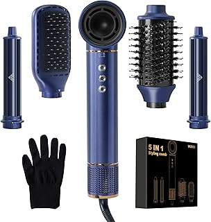 WUBBO 5-in-1 High Speed Hair Dryer Brush with 200 Million Negative Ions, 110,000 RPM Brushless Motor, Prevent Heat Damage,...