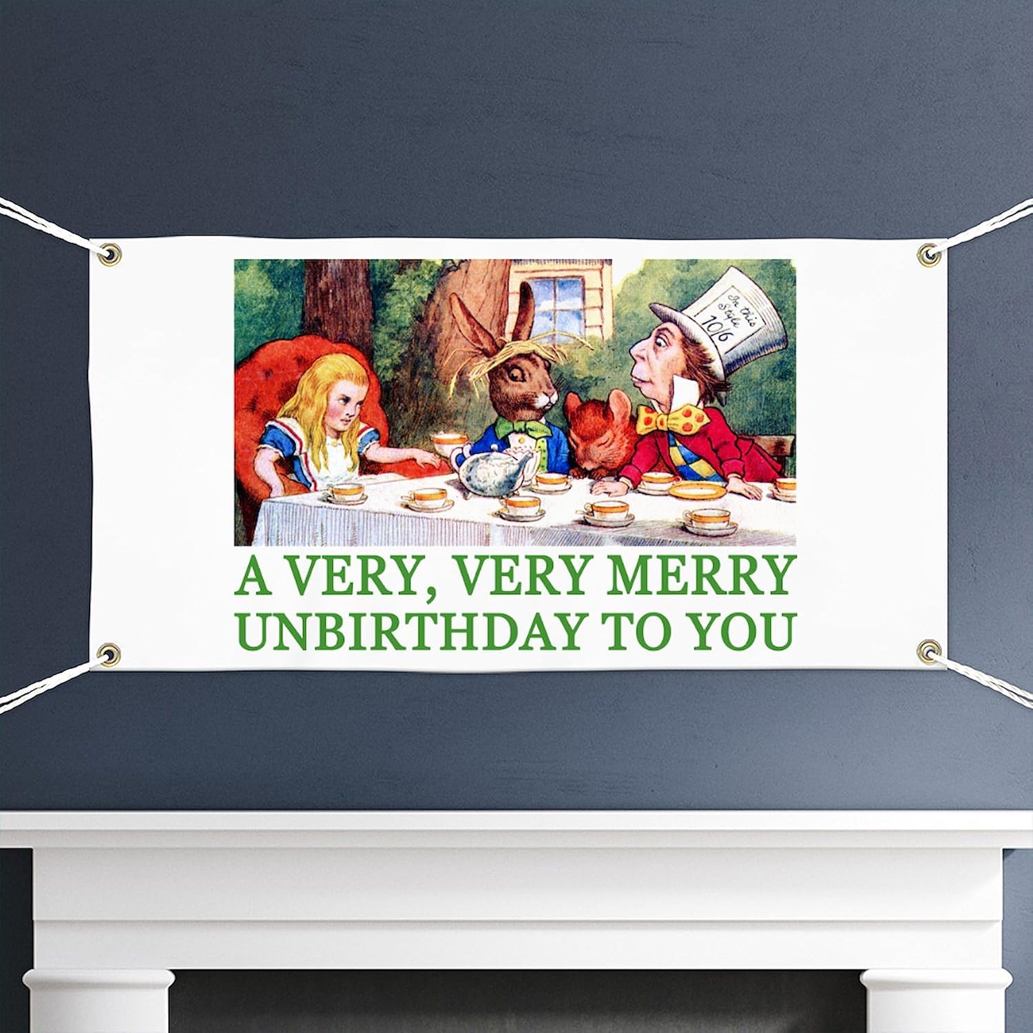CafePress A Very Merry Unbirthday Banner Vinyl Banner, 44"x30" Hanging Sign, Indoor/Outdoor