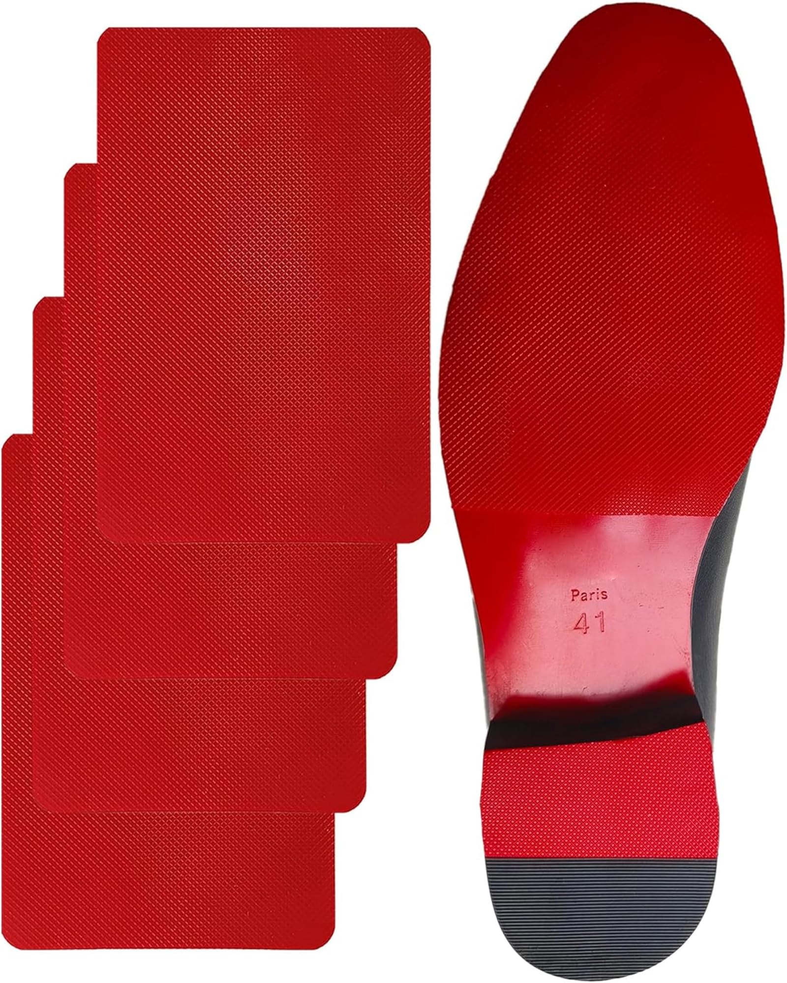 CZBYXA12 Red Bottoms Shoe Sole Protector Sole Guard Compatible with Christian Louboutin Mens and Womens Shoes,Self-Adhesive Shoe Sole Guard Replacement for Louboutin Shoes(8.0"x4.0",Red-2Pairs)