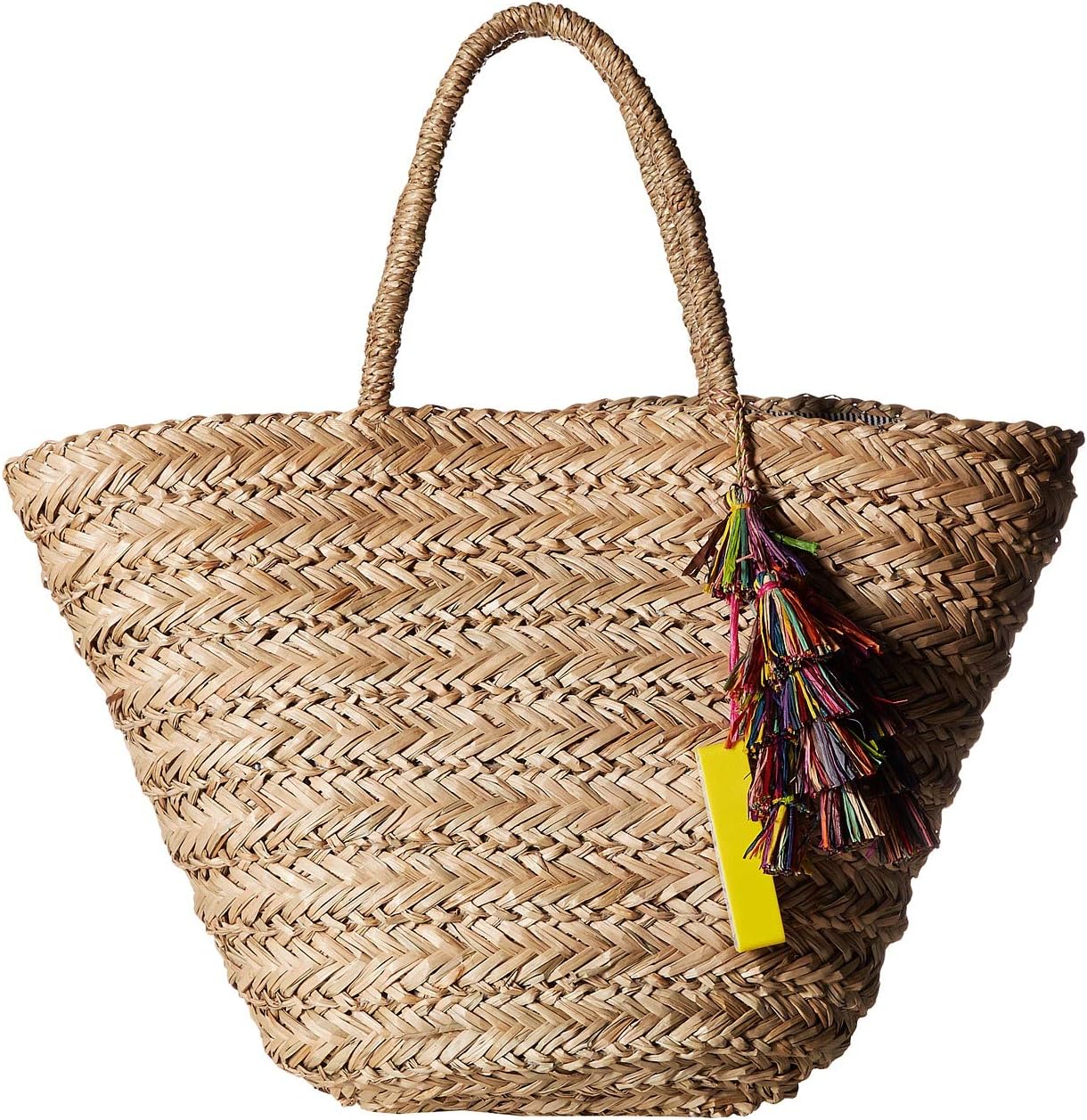 Perfect Beach Tote with Long Pom Strand Trim