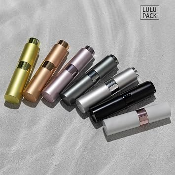 Lulupack 10ml 香水アトマイザー 3個、ケルンスプレーボトル、旅行用詰め替え可能なポータブルスプレーブラック、シルバー、グレー
