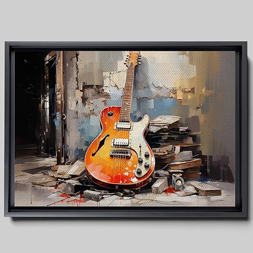 Print guitar canvas print wall decor, ready to hang wall print, design canvas print, Canvas Wall Dekor