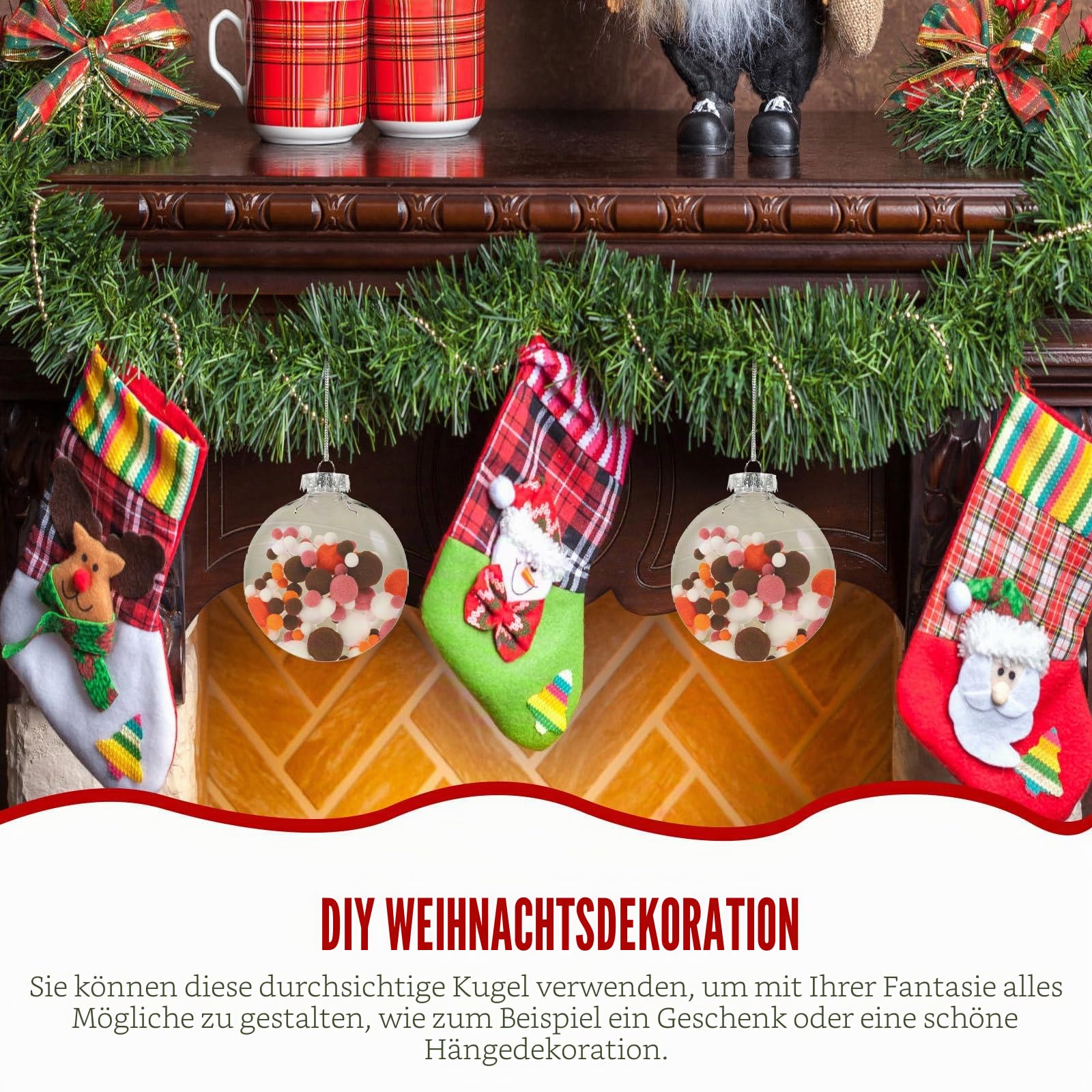 40 STK Flache Weihnachtskugeln Christbaumkugel Ornament DIY Weihnachtskugel weihnachtskugeln durchsichtig weihnachtsbasteln Süßigkeitenschachteln für die Hochzeit befüllbare Kugeln TOPBATHY