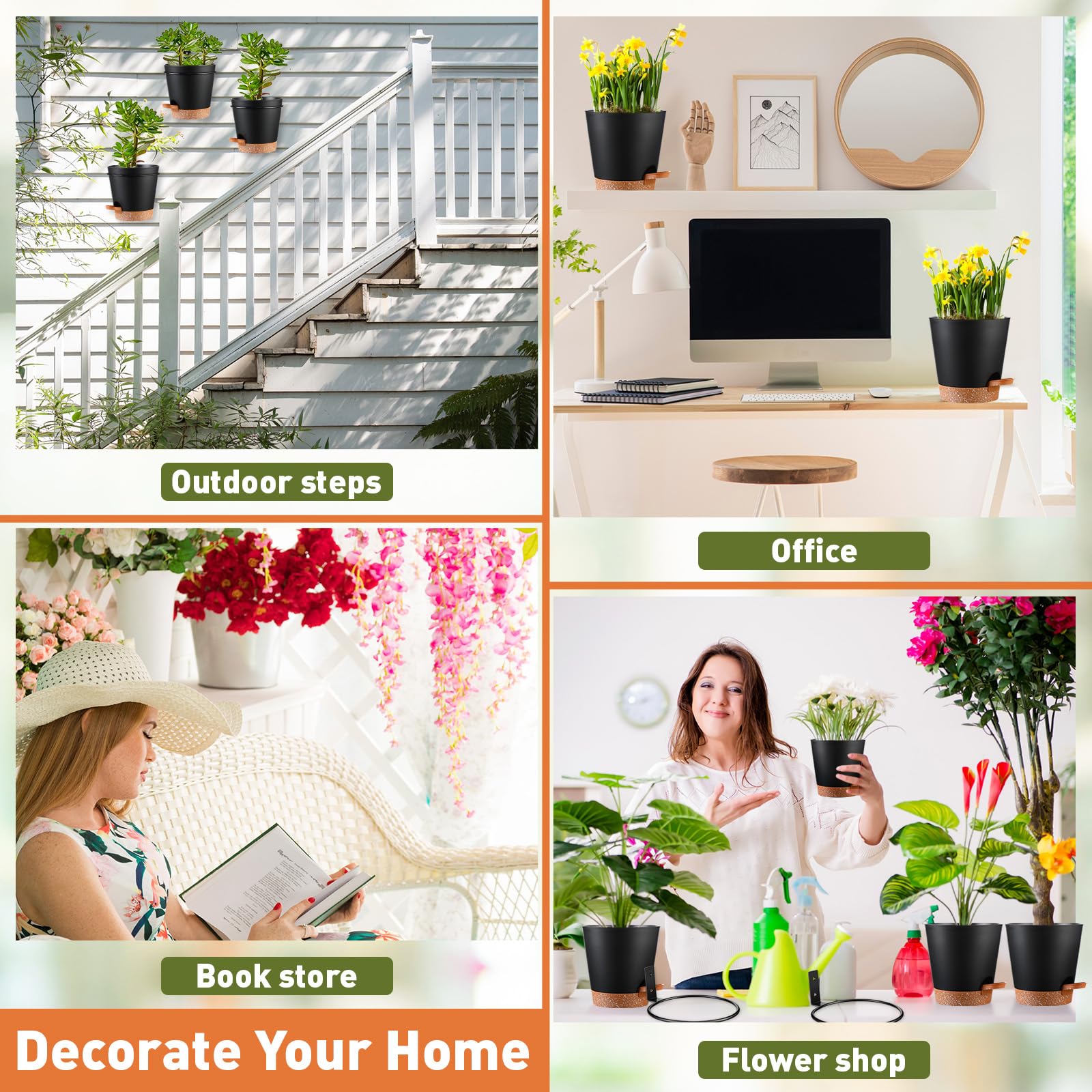 Amazon.co.jp: 12セット 壁プランター 屋内植物用 6インチ セルフ