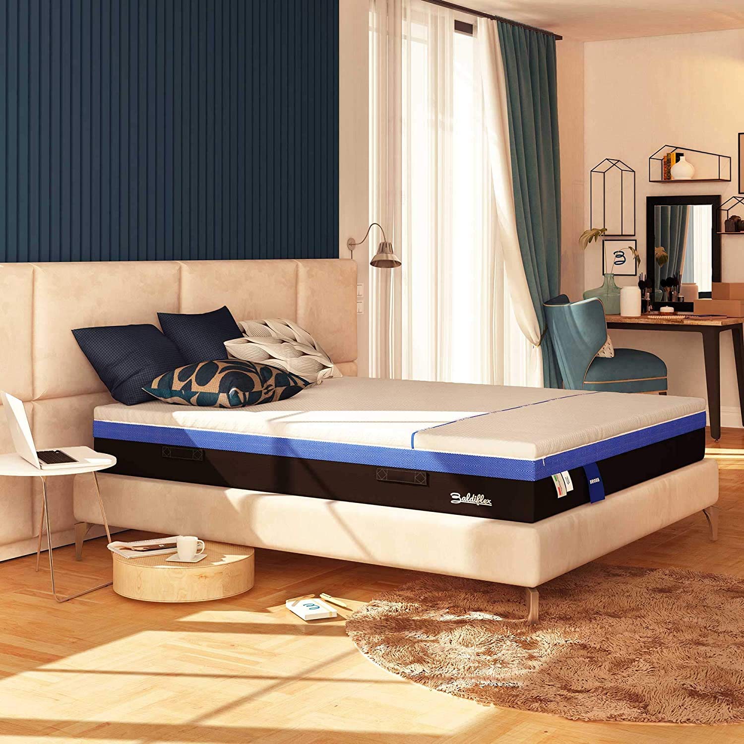 Baldiflex Materasso Matrimoniale a Molle e Memory Hybrid Bros misura 160x190 cm H25 cm