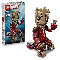 LEGO | Marvel Groot in Tuta da Ravager – Action Figure Giocattolo da Collezione per Supereroi – Decorazione per Camera da Letto o Scrivania – Regalo di Compleanno per Bambini e Fan da 10 Anni – 76341