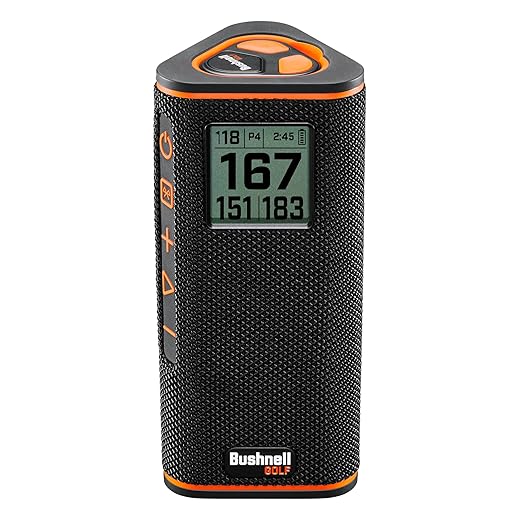 Bushnell Golf Wingman View Golf GPS Speaker - Visible GPS, View Hazards & Green Distances, Magnetic BITE Mount, 10 Hour Battery Life