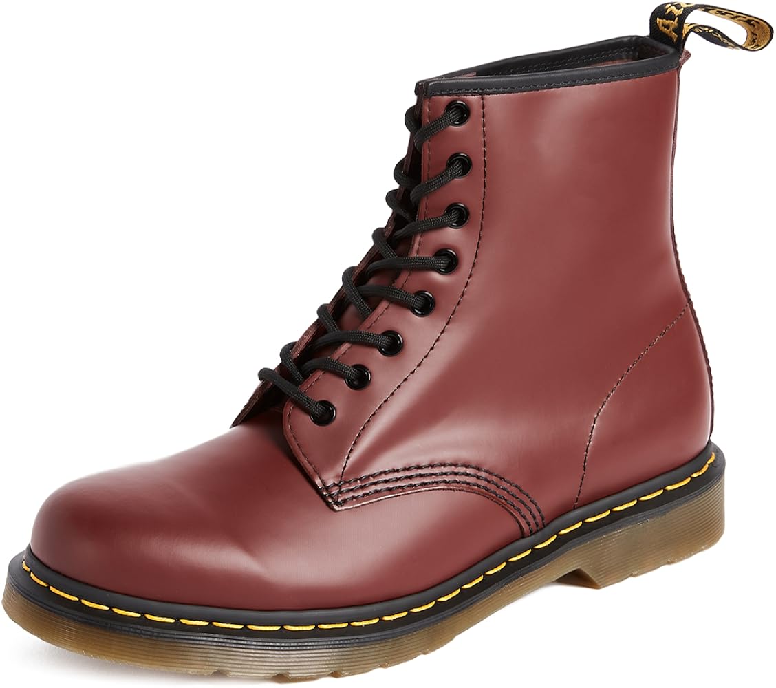 靴 dr.martens/VINTAGE 1460 8EYE BOOT Dr. Martens Unisex 1460 Smooth Leather 8 Eye Boot, Cherry Red, 14