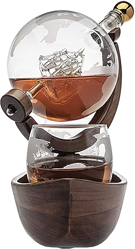 Miniatura 3 de Godinger Juego de decantador de whisky con 2 vasos de whisky World - para licor, whisky, bourbon, vodka - 28.7 fl oz