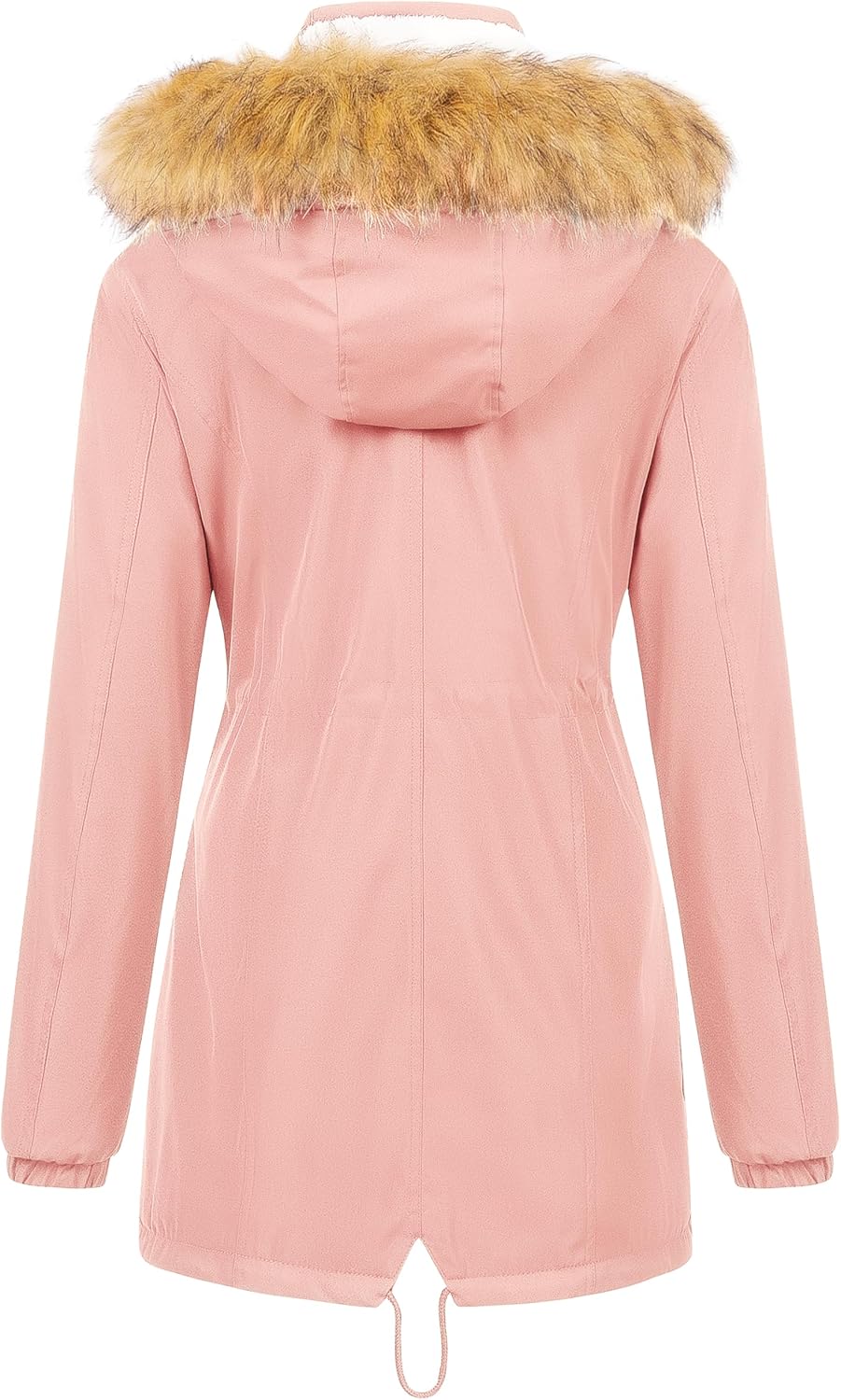 Chrisuno Women's Mid-Length Military Parka Winter Outerwear Insulated Jacket Soft Fleece Snow Faux Fur Coat - Image 2