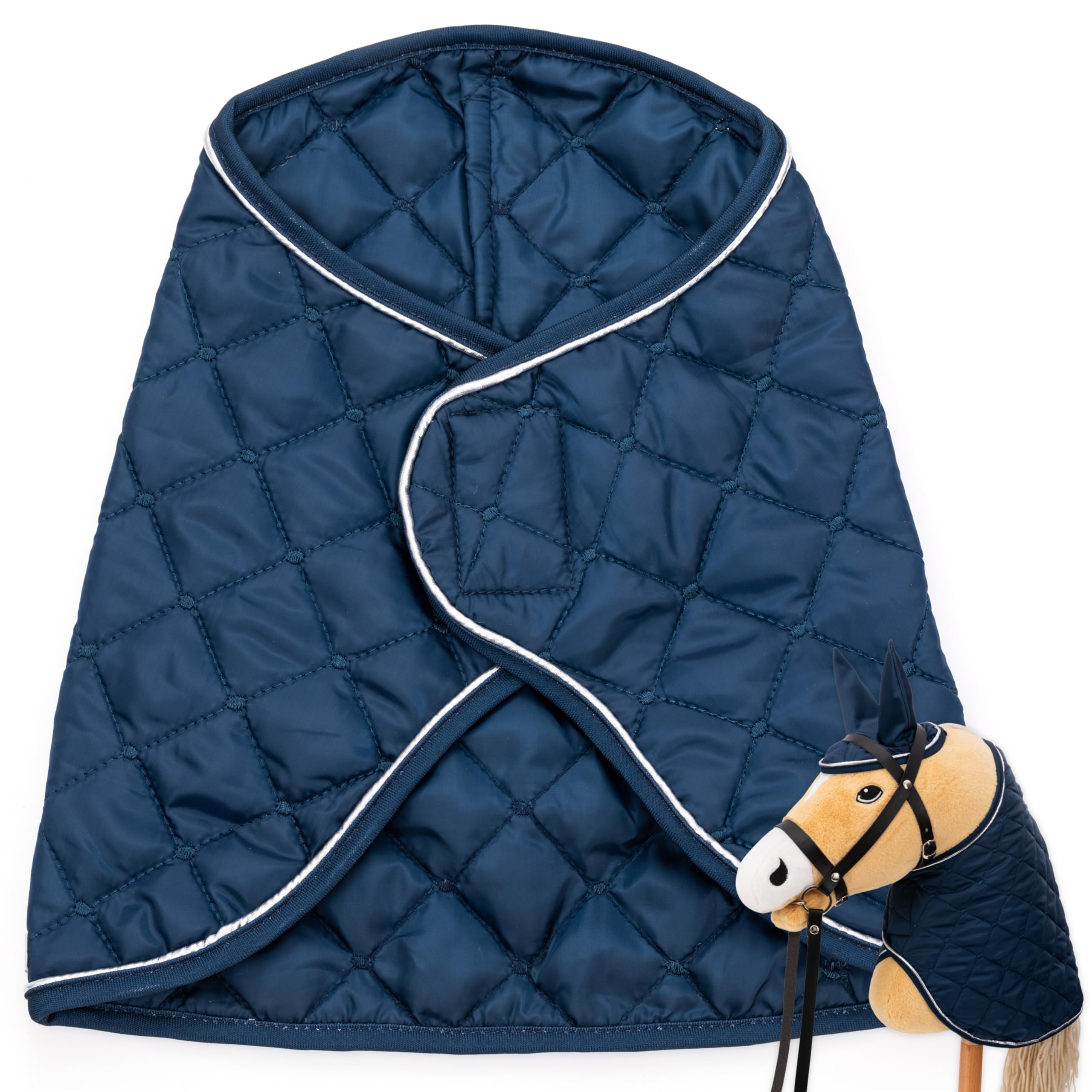 Accessoires Hobby Horse – Couverture en bleu, douce et résistante [certifiée TÜV], couverture Hobby Horse de haute qualité et élégante pour le jeu, l'entretien et l'entraînement