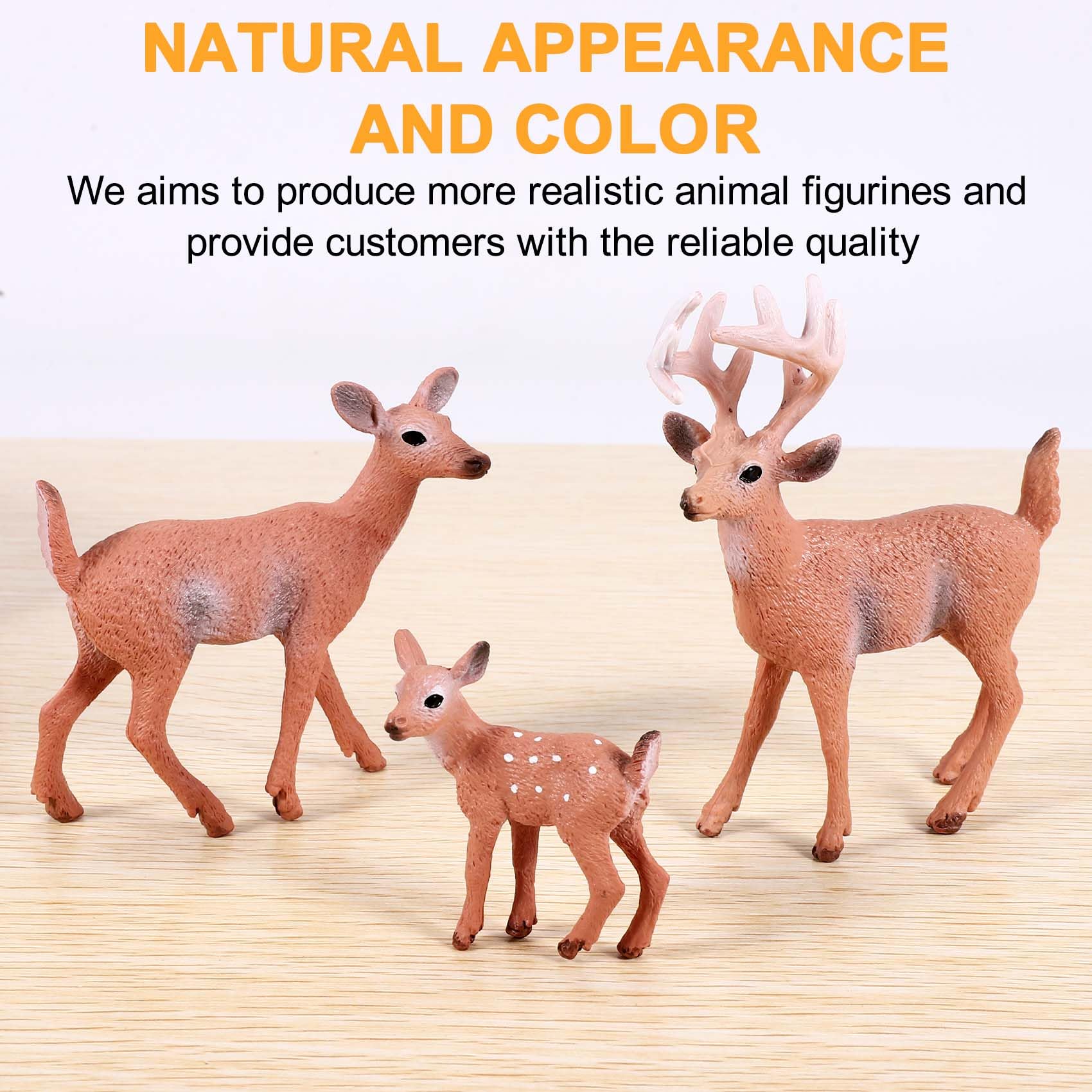 6 Stück Waldtier-Figuren Set: Realistische Mini-Tiere Zum Spielen & Dekorieren – Hirsch, Fuchs, Hase & Mehr