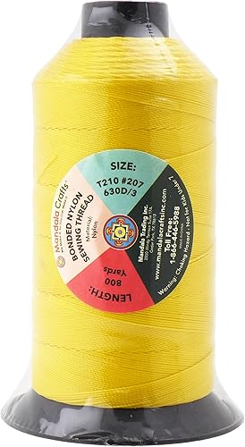 Miniatura 461 de Mandala Crafts Hilos de coser resistentes de nailon consolidado, hilo para tejer jeans de cuero, hilos de tapicería marina al aire libre, Beige