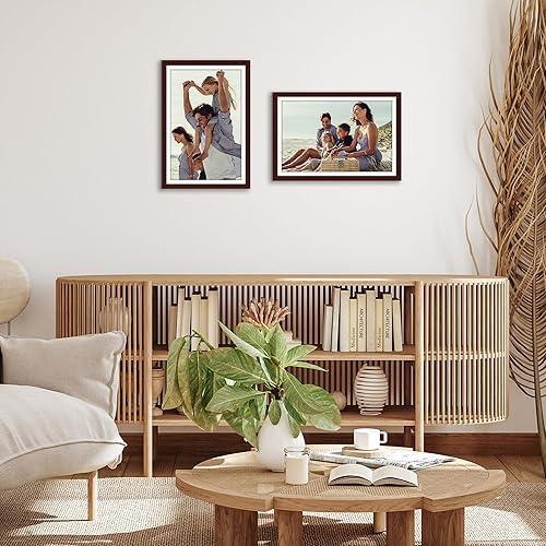 Vista 541 de Americanflat Portarretratos de 8 x 12 pulgadas con plexiglás pulido, juego de 2 portarretratos de 6 x 8 pulgadas con paspartú o para fotos de 8 x 12