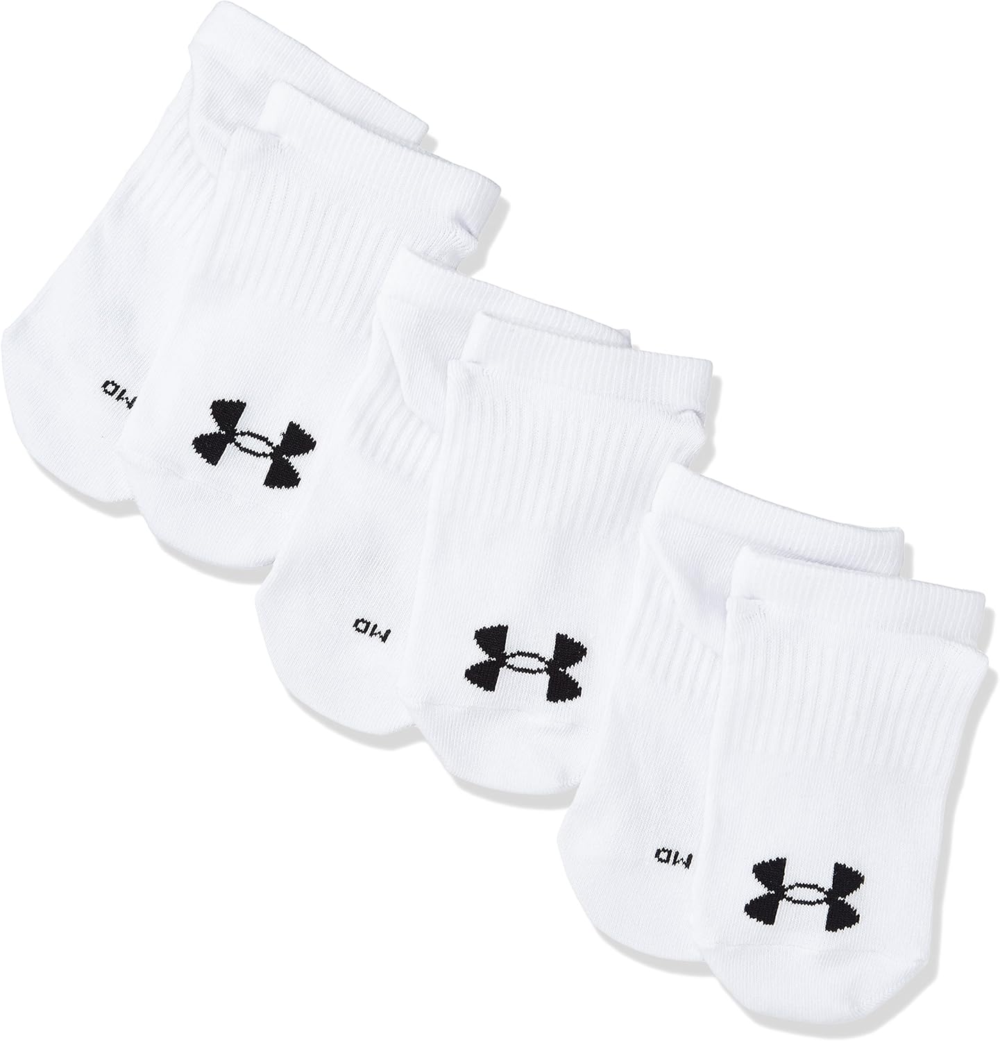 Amazon [アンダーアーマー] ソックス/3足セット ソロソックス3ピース 1295335 メンズ WHT/BLK 日本 SM (日本