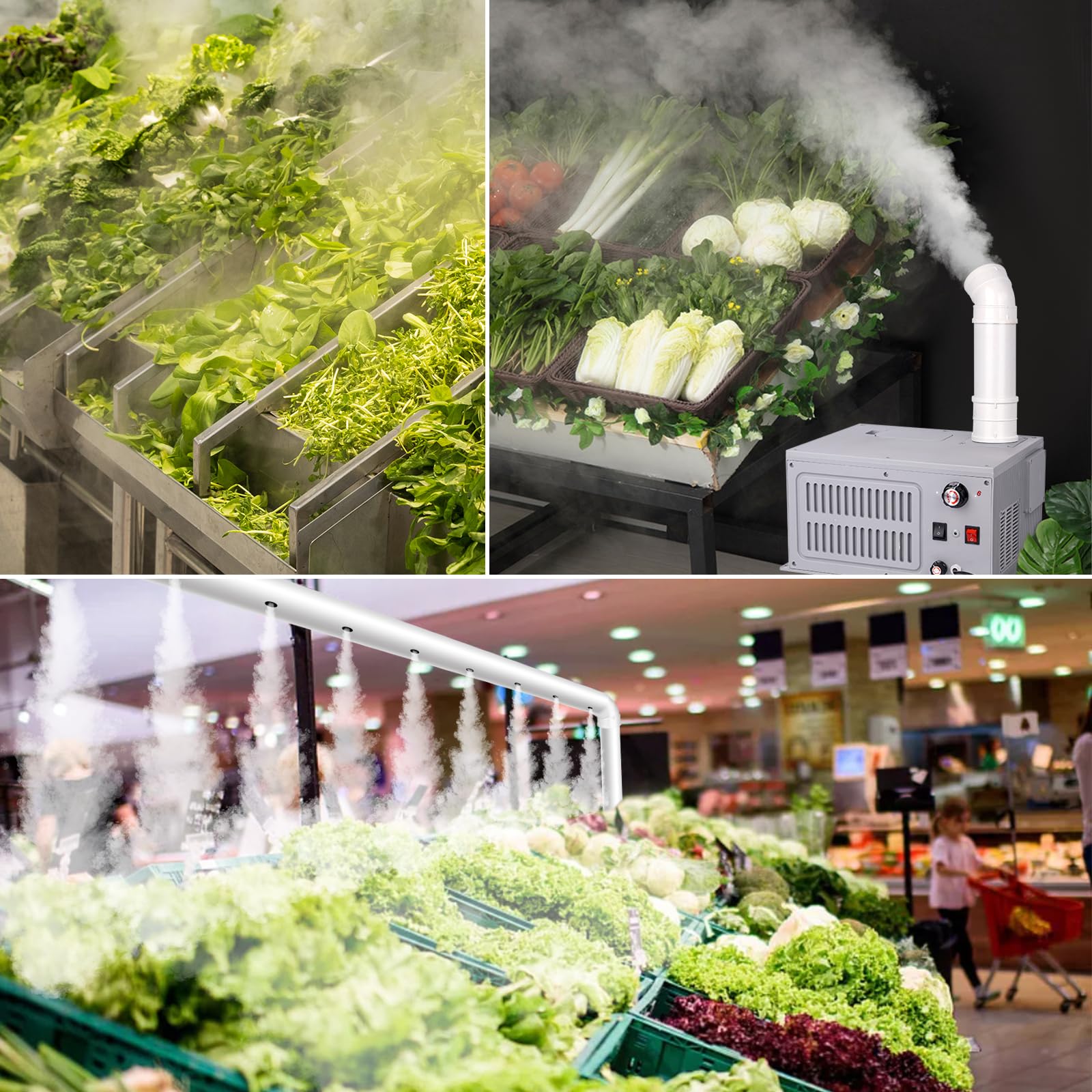 Humidificateur Industriel Brumisateur 9L / H Grand Volume 270M³ / H Humidificateurs à brume fraîche Humidificateur commercial Pour Atelier Supermarché Entrepôt Plante Serre De Légumes