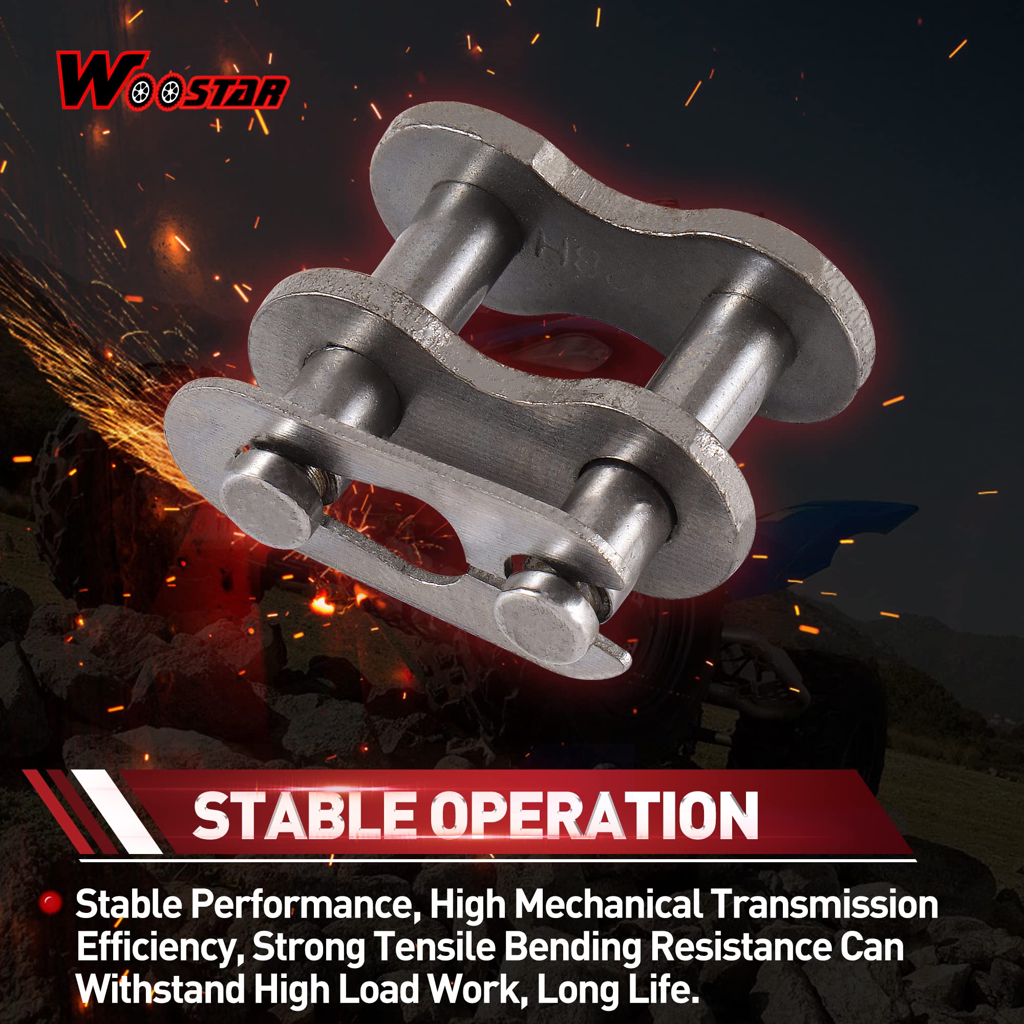 WOOSTAR Catena Moto 428H Sostituzione per 110cc 125cc 150cc 200cc 250cc Cinese ATV Quad Pocket Bike Buggy Confezione da 10
