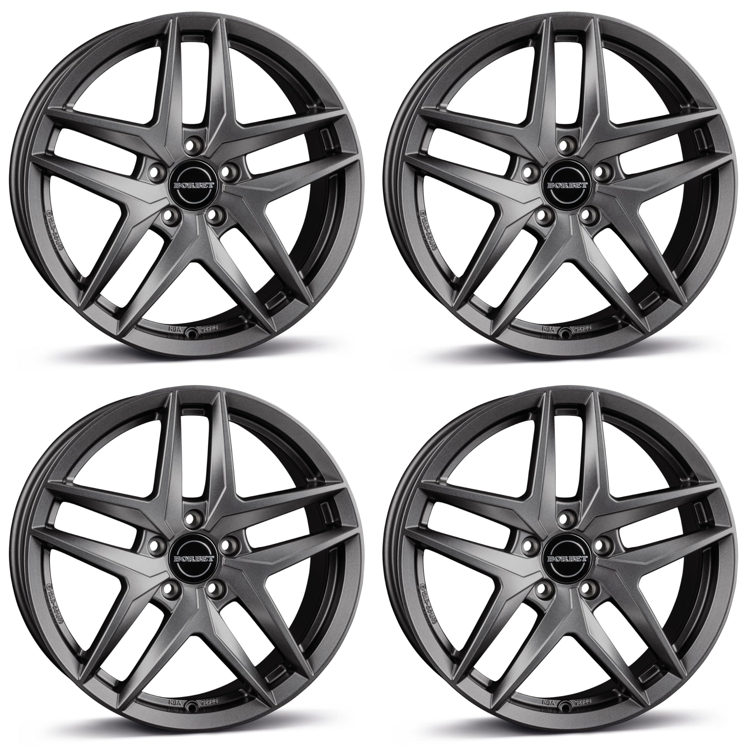 4x Borbet cerchi in alluminio Z 8.0x18 ET29 5x112 dark grey matt