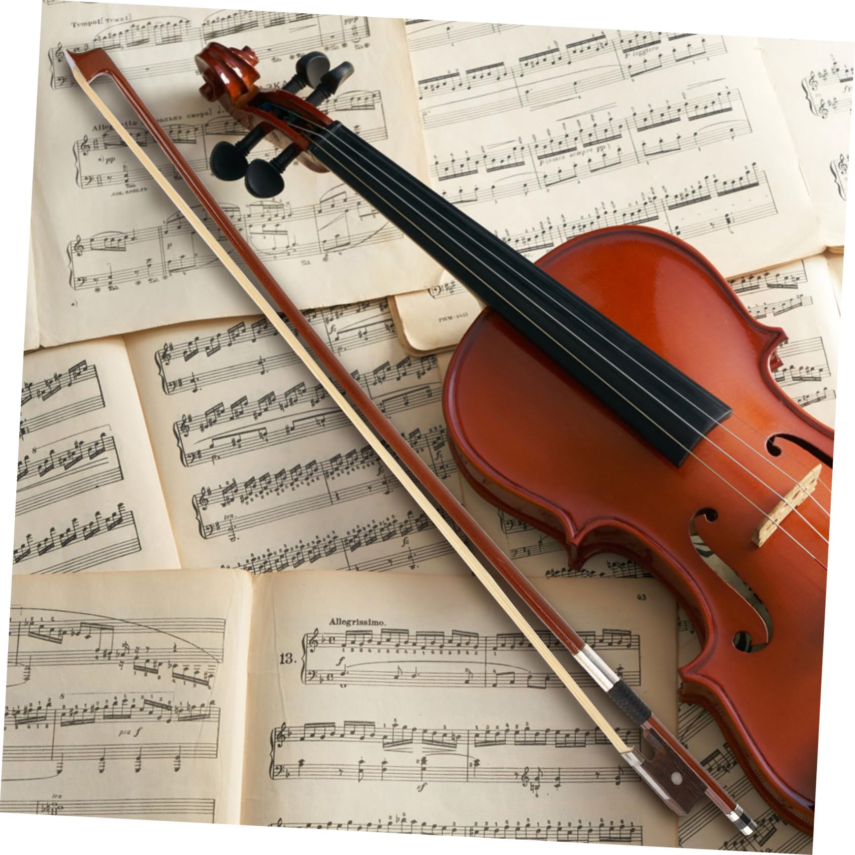 ibasenice Beginner Violin Bow 4/4 Size Wood Horsehair Violin Bow Student Bow for Musicians