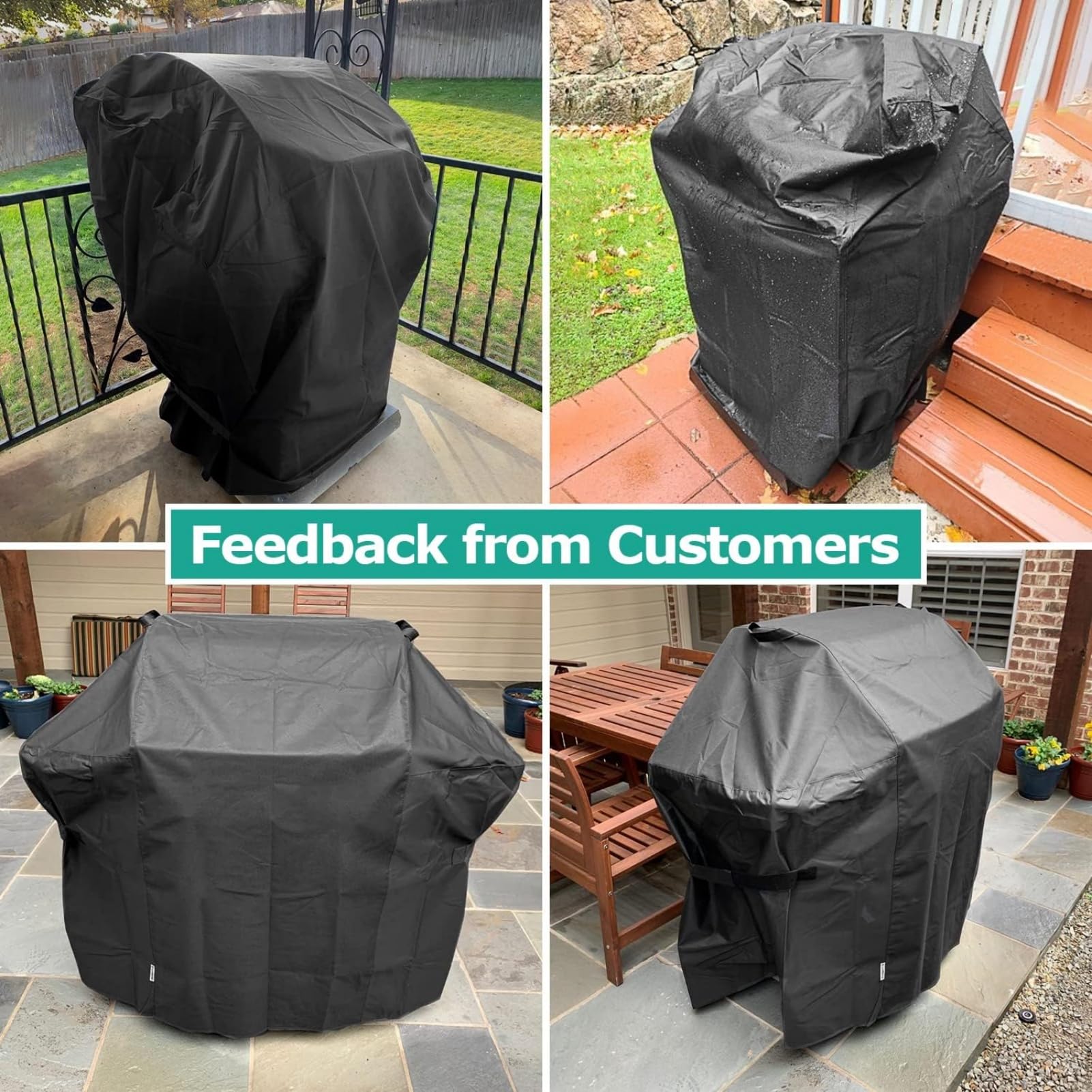 Universal Protector para Barbacoas 420D Oxford Exterior, Anti/UV Viento Funda para Barbacoa, Cubierta BBQ Polvo/Impermeabilidad, Resistente al Desgarro/Agua (Color Negro,81W x 61D x 110H cm)