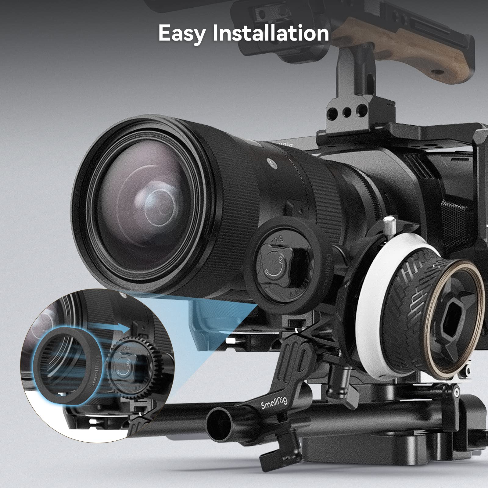 SMALLRIG Engrenage en Silicone pour Follow Focus, Entraîné par Friction Indépendamment, Compatible avec Les Engrenages Standard M0.8-43T, Prenant en Charge Les Objectifs SLR/sans Miroir - 3852