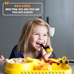 Dinneractive Dining Set for Kids - 3 PC Construction Themed Dinnerware - Tractor Utensils - Toddler Plates - Baby Dishes