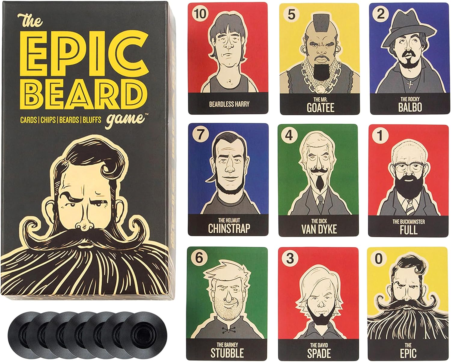 The Epic Beard Game, Hilarious Bluffing Card Game for Fun Party Game Nights, 3-8 Players Ages 8+