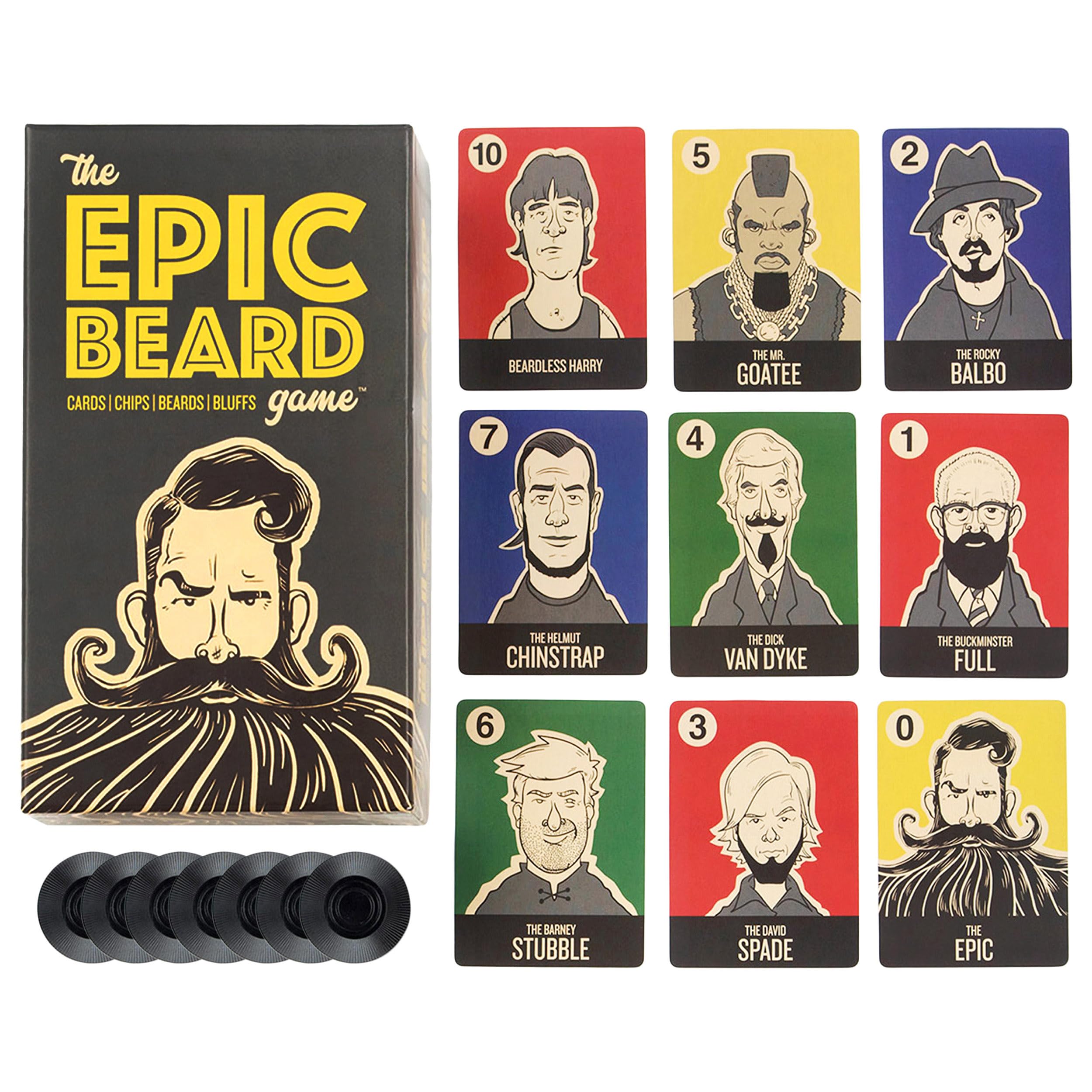 The Epic Beard Game Bluffing Adult Card Games for Game Night Strategy Card Games for Family and Kids 3-8 Players Ages 8+