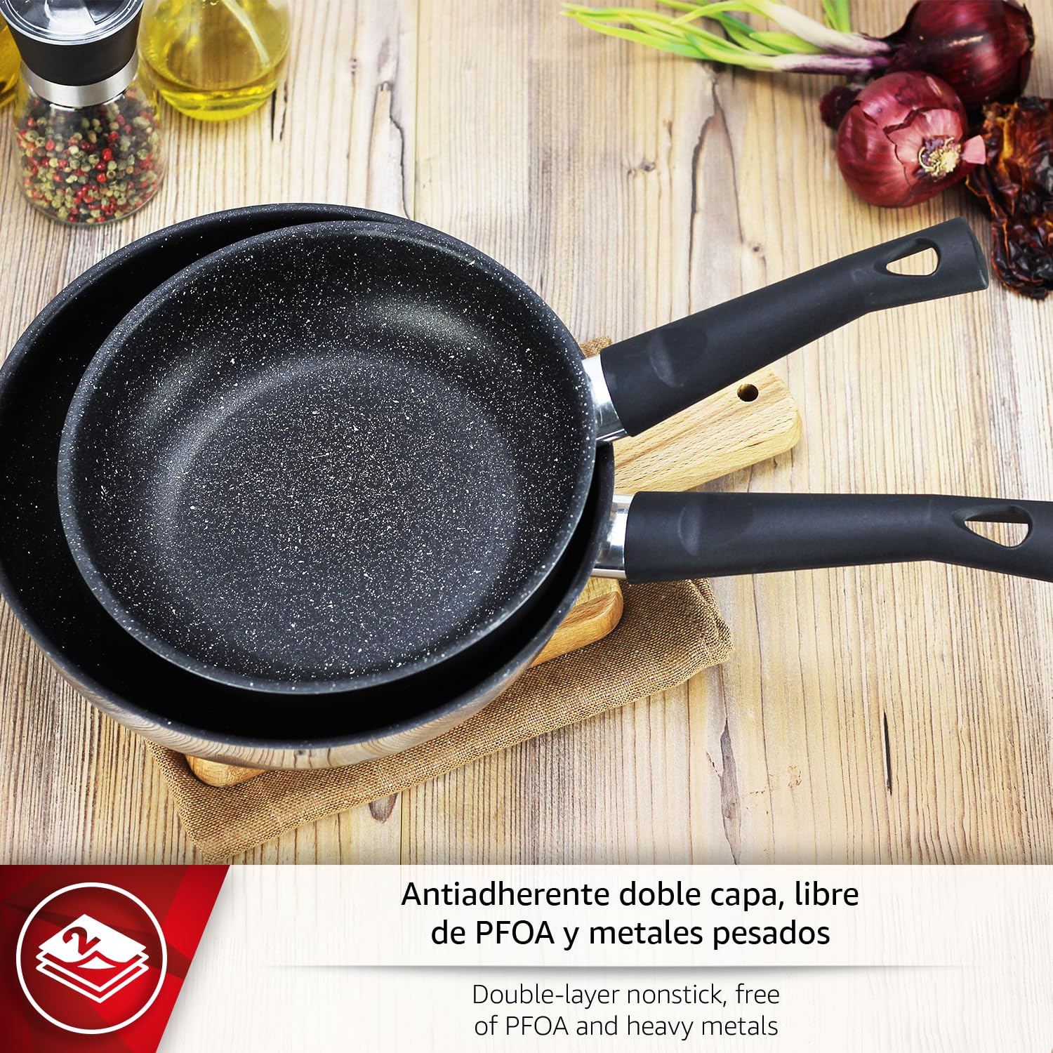 MAGEFESA Deep Galax Juego de Sartenes 18 + 26cm | Acero Inoxidable