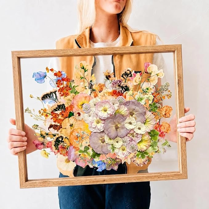 Large Floating Frame 16x20 Double Glass Picture Frames For Pressed Flowers Frames Burmese Teak Wood Floating Picture Frames Shadow Box 16x20 Wedding Gifts