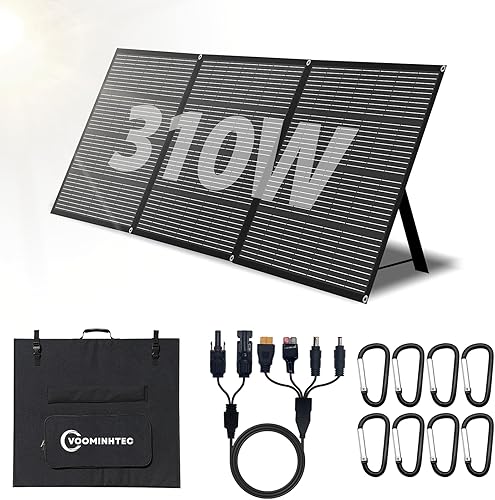 310 W 18 V Panel solar plegable portátil monocristalino ETFE 24% alta eficiencia plegable Kickstand ultraligero impermeable IP65 cargador solar para