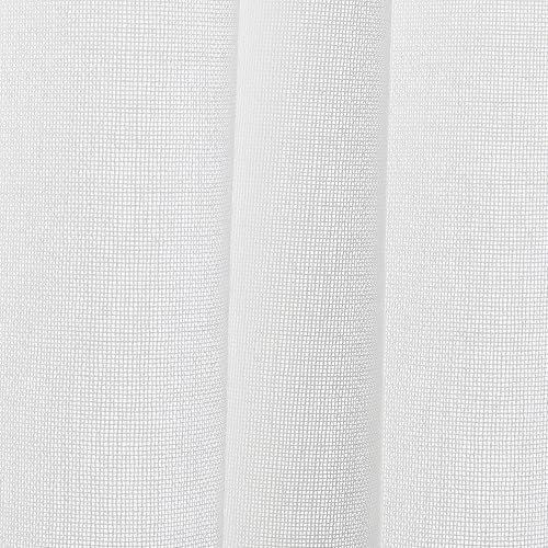 Miniatura 4 de TWOPAGES Cortina plisada de poliéster semitransparente de 96 pulgadas de largo, filtrante de luz, para dormitorio, sala de estar, cortina suave