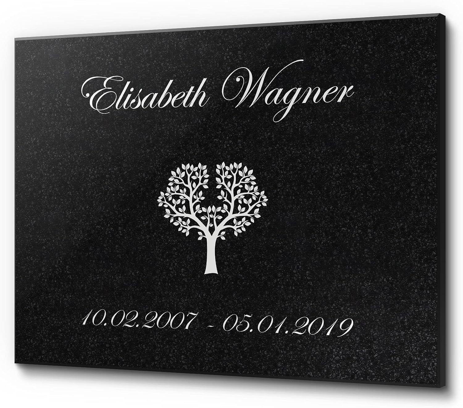 Granit Grabplatte Personalisierbar - Gedenktafel Für Urnengrab Mit Inschrift