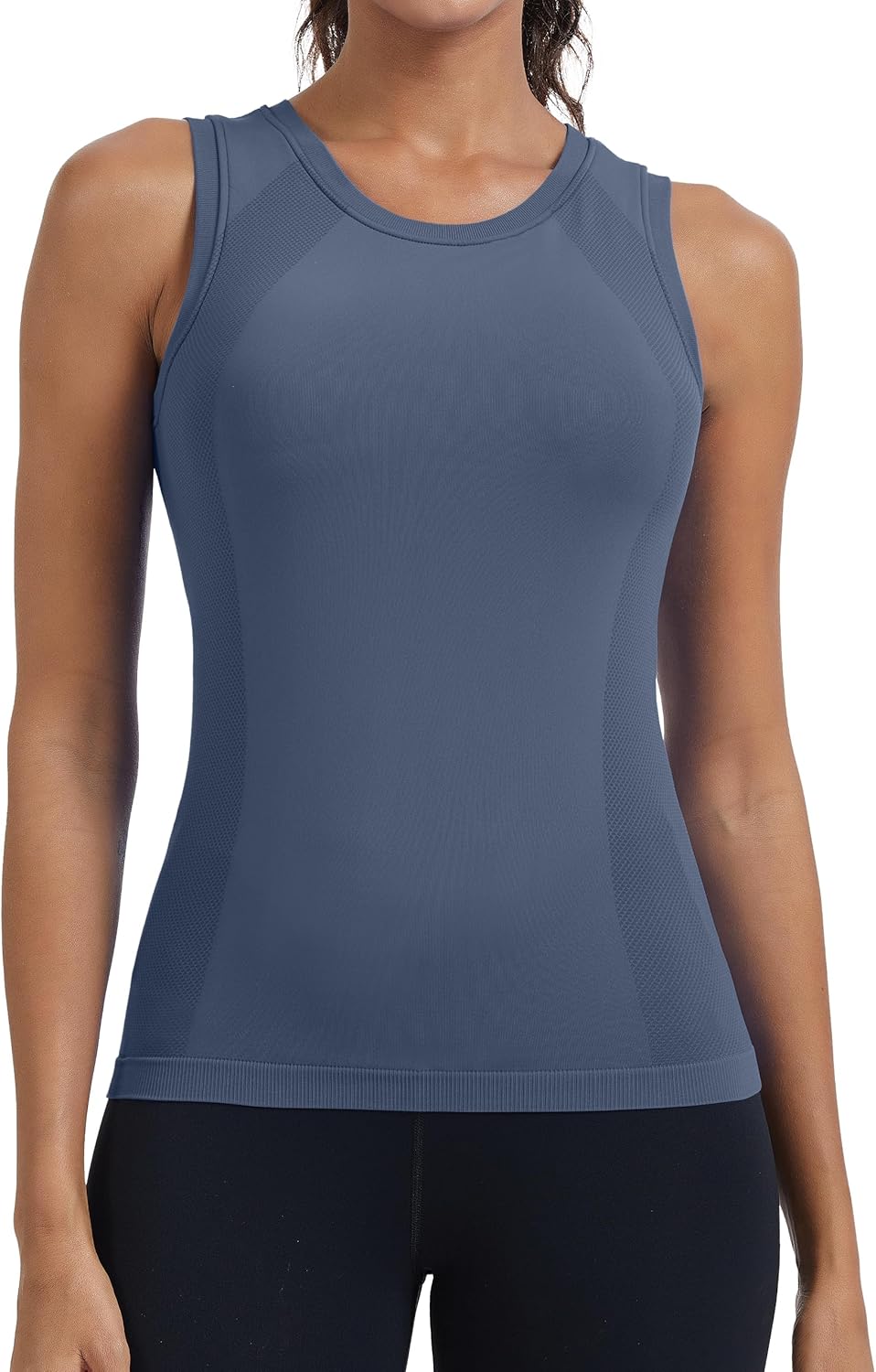 MathCat Women's Seamless Workout Tank Tops with Built in Bra, Sleeveless Padded Athletic Yoga Shirts for Daily Wear