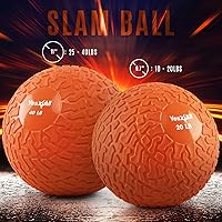 Vista 111 de Yes4All Slam Balls, 10-40lb Weighted Ball Weight, Durable PVC Sand Filled Workout Dynamic Slam Ball for Core Strengthen