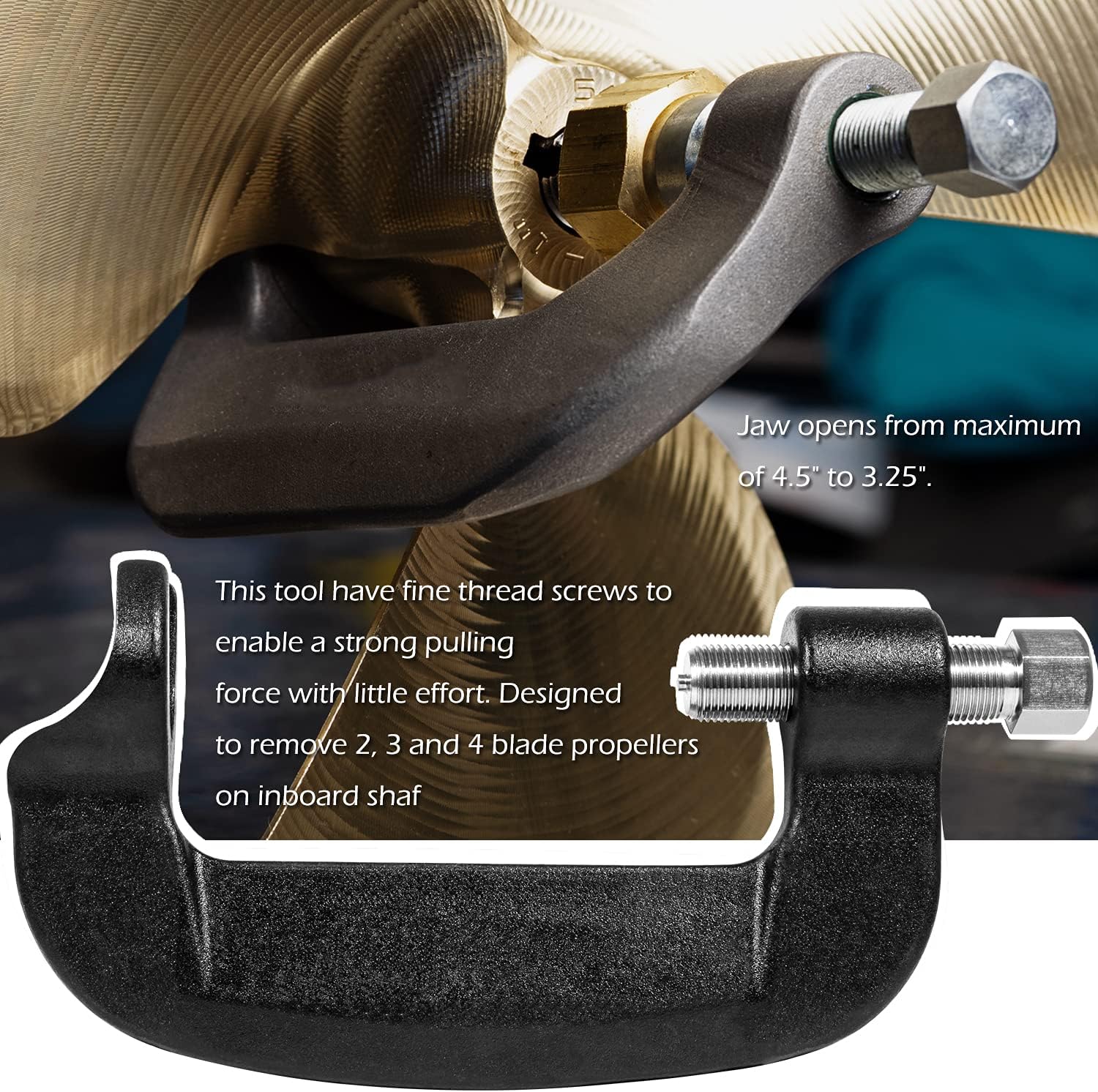Inboard Prop Puller for Ski / Wakeboard / Surf Propellers Works on 3/4" to 1-1/8" shaft Replaces for Part # PULR-PT-POINT - - 