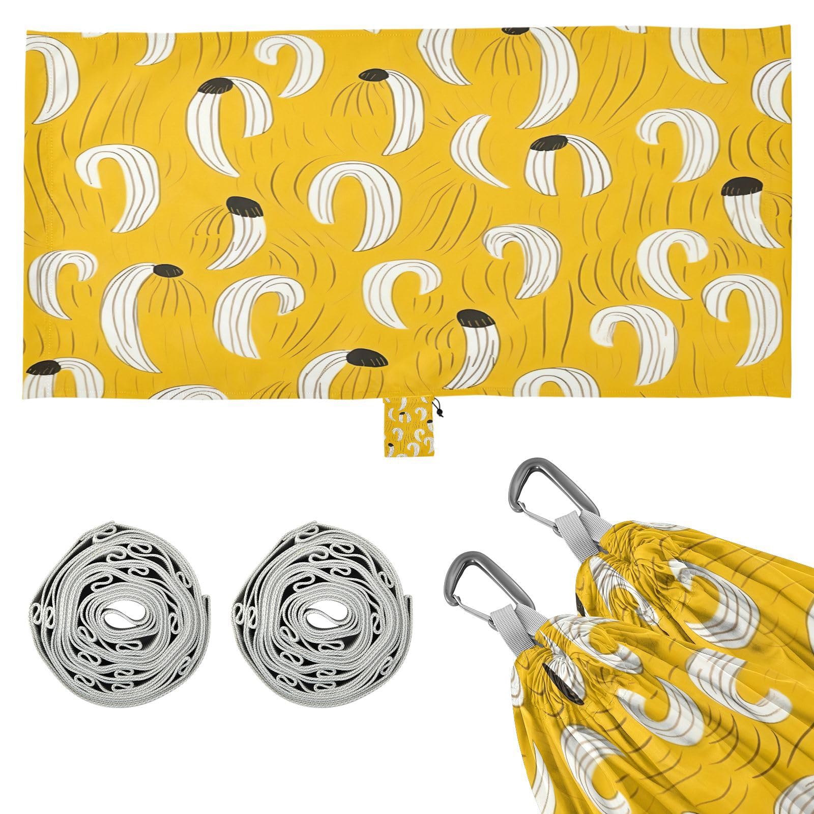 ATTX Yellow Bananas Camping Hammock - Lightweight & Portable Hammocks, Heavy Duty 330lbs Capacity for Indoor, Hiking, Backpacking, Travel, Backyard, Beach#393