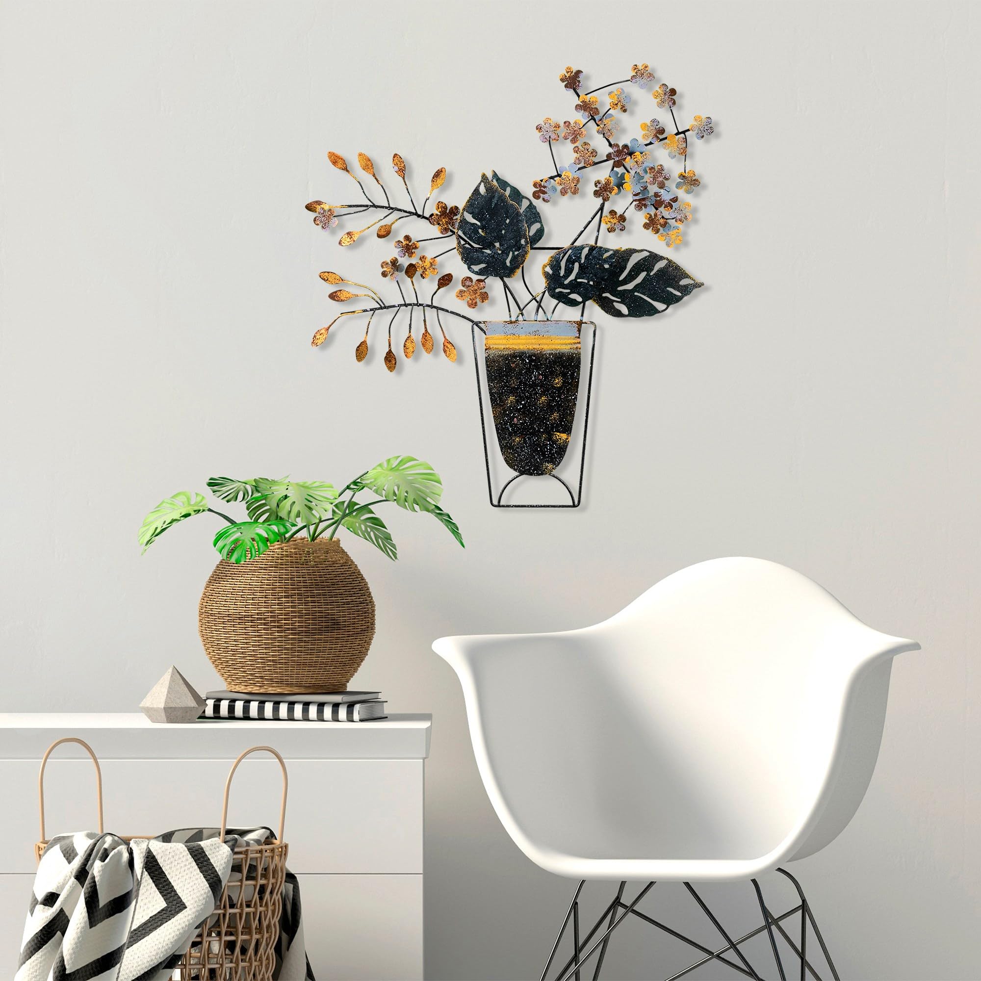 Handmade Decorative Metal Wall Accessory, 47 x 55 cm, 100% Metal (1.5 mm), Unique Hand-Painted Design, Perfect for Home Decor & Art Lovers