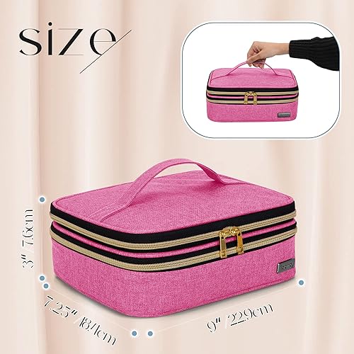 Miniatura 5 de Teamoy Estuche de brochas de maquillaje de viaje, organizador de brochas de maquillaje portátil, bolsa de cosméticos profesional con asa para