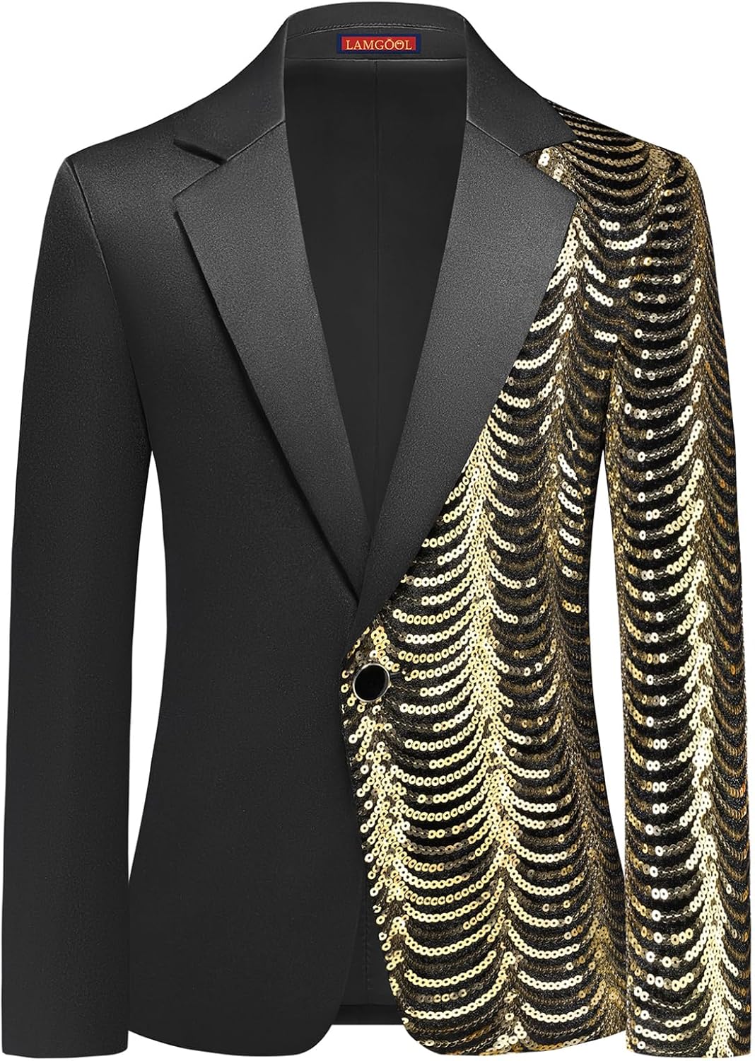 Lamgool Boys Slim Fit Suits 2 Pieces Tuxedo Set with Sequin Shiny Jacket Pant for Kids Prom Wedding Party Formal Outfit 4-16Y - Image 3